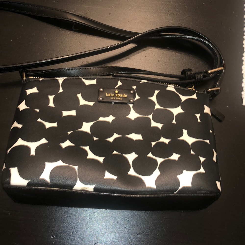 Black/White spotted Crossbody Purse